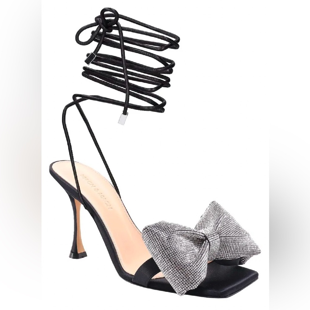 Mach & Mach Crystal Embellished Bow Sandals in a size 41